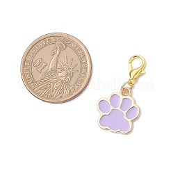 Alloy Enamel Dog Paw Print Pendant Decorations&nbsp;X-HJEW-JM03746