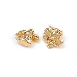 Brass Micro Pave Cubic Zirconia Pendants&nbsp;KK-K407-15G