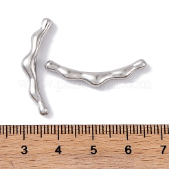 真鍮ビーズ  カドミウムフリー＆ニッケルフリー＆鉛フリー  バー  プラチナ  8x30x4mm  穴：0.8mm&nbsp;KK-S376-03P
