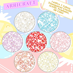 透明クラックルアクリルパーツ140個、7色  ABカラー  スターのチャーム  ミックスカラー  17x14x8.5mm  穴：2.5mm  20個/カラー&nbsp;TACR-AR0001-07