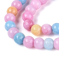 Ombre Effect Opaque Crackle Glass Beads Strands&nbsp;GLAA-Q106-01A-A08