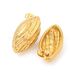 馬の目 304 ステンレススチール イヤリング  女性用スタッドピアス  ゴールドカラー  24x13mm&nbsp;EJEW-L290-030G