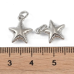 丸カン付き真鍮製ペンダント  カドミウムフリー＆鉛フリー  ハート/星のチャーム  スター  13.5x11x4mm  穴：3mm&nbsp;KK-O147-01A-P