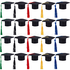 20Pcs 5 Colors Mini Felt Fabric Graduation Hat with Tassels&nbsp;AJEW-CP0010-11