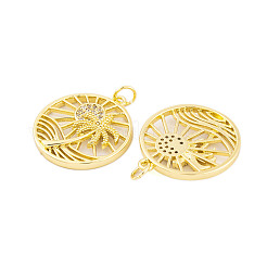 Rack Plating Brass Micro Pave Cubic Zirconia Pendants&nbsp;KK-P269-05G