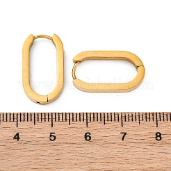 PVD 真空メッキ 304 ステンレススチール ハギー フープ イヤリング  オーバル  18KGP本金メッキ  21x12x3mm  ピン：1mm&nbsp;STAS-S103-21G