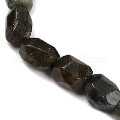 天然石ラブラドライトビーズ連売り  多面カット  ナゲット  19.5~23x14~15.5x13.5~15.5mm  穴：0.9mm  約18~19個/連  14.96~15.47''（38~39.3センチメートル）&nbsp;G-F796-C10-01