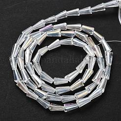 電気メッキガラスビーズセット  ABカラー  多面カット  コーン  クリアAB  7.5x4mm  穴：1mm  約71個/連  20.4インチ&nbsp;EGLA-J046-AB07