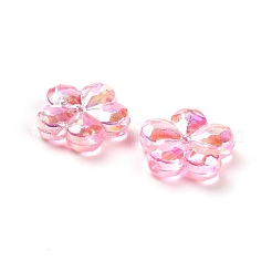 透明アクリルビーズ  プラム  ABカラーメッキ  淡いバイオレットレッド  13.5x14.5x4.5mm  穴：1.8mm  約1111個/500g&nbsp;PACR-H004-01J