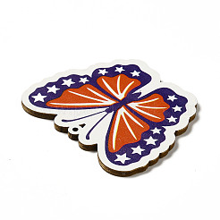 American Flag Theme Single Face Printed Aspen Wood Big Pendants&nbsp;WOOD-G014-09