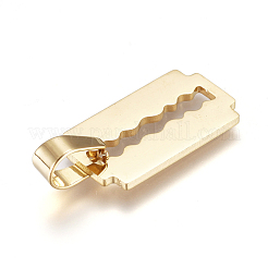 304ステンレスペンダント  大穴ペンダント  長方形  ゴールドカラー  20x11x1mm  穴：7mm&nbsp;STAS-F239-02G