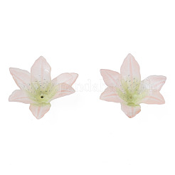 プラスチックビーズ  花  薄緑  33x33x12.5mm  穴：1.2mm&nbsp;KY-N015-154