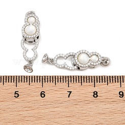 Brass Micro Pave Clear Cubic Zirconia Fold Over Clasps&nbsp;CU-CBA8264-02P
