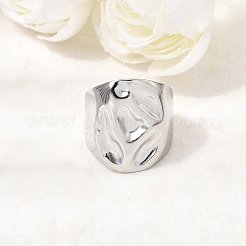 304 Stainless Steel Cuff Open Rings for Women&nbsp;RJEW-T034-04P
