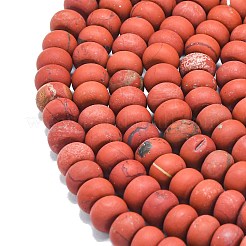 天然石レッドジャスパービーズ連売り  艶消し  ロンデル  8x5mm  穴：1.4mm  約73~75個/連  14.96''~15.16''（38~38.5センチメートル）&nbsp;G-P575-A17-8x5mm