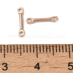 イオンプレーティング（IP）304ステンレススチールコネクタチャーム  バーリンク  ローズゴールド  10x2x1mm  穴：1mm&nbsp;STAS-Q323-04B-RG