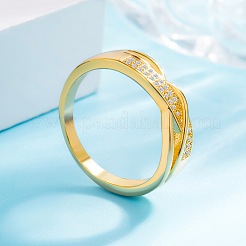 Brass Micro Pave Cubic Zirconia Finger Rings for Women&nbsp;FS-WG5E550-02