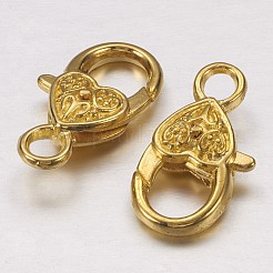 Tibetan Style Heart Lobster Claw Clasps&nbsp;X-K08Y0012