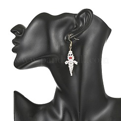 Halloween Glass Seed Bead Dangle Earrings&nbsp;EJEW-MZ00769-02