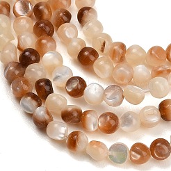 天然石シーシェルビーズ連売り  ナゲット  桃パフ  4~4.5x4~4.5mm  穴：0.7mm  約92~94個/連  15.16~15.43インチ（38.5~39.2cm）&nbsp;SH-CBA93AD-02
