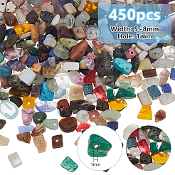 2連売り天然＆合成混合宝石チップビーズ連売り  5~8x5~8mm  穴：1mm  約31.5インチ&nbsp;G-DC0001-56