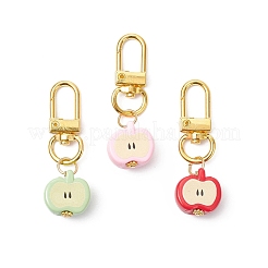 Opaque Acrylic Apple Pendant Decorations&nbsp;HJEW-JM04240-02