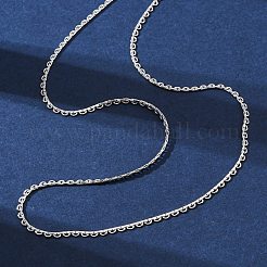 女性用真鍮リンクチェーンネックレス  304ステンレススチール製カニカン付き  ラックめっき  鉛フリー＆カドミウムフリー  長持ちメッキ  プラチナ  17.76x0.08インチ（45.1x0.2cm）&nbsp;NJEW-D302-13P