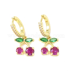 Cherry Brass Micro Pave Cubic Zirconia Hoop Earrings&nbsp;EJEW-U057-07G
