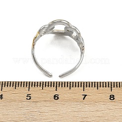 304ステンレススチールカフリング  オーバル  イオンプレーティング（ip）  ゴールデン·ステンレス鋼色  19mm&nbsp;RJEW-H254-05GP