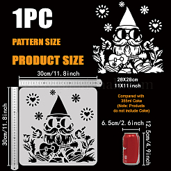 ペット中空アウト図面絵画ステンシル  DIYスクラップブック用  フォトアルバム  gnome  30x30cm&nbsp;DIY-WH0391-0998