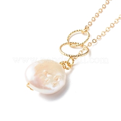 Natural Baroque Pearl Pendant Necklace&nbsp;NJEW-JN03599-01