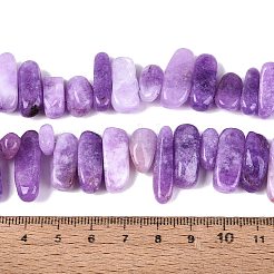 染色された天然水晶ビーズ連売り  ナゲット  トップ掘削  タンブルストーン  ミディアム蘭  6~30x2~12x2~10mm  穴：0.5~0.9mm  約59~67個/連  14.17~15.75インチ（36~40cm）&nbsp;G-Q606-24A-08