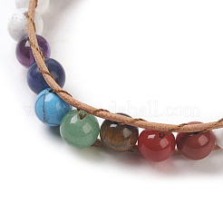 Natural Howlite Cord Beaded Bracelets&nbsp;BJEW-E351-02A