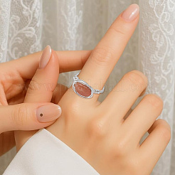 天然宝石の指輪12個  銅線と  銀  1.2mm  内径：17mm&nbsp;RJEW-HY00003