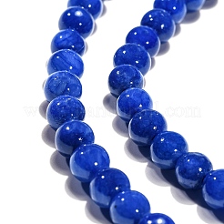 天然石馬山ジェイドラウンドビーズ連売り  染め  ブルー  6mm  穴：1mm  約69個/連  15.7インチ&nbsp;G-D263-6mm-XS08