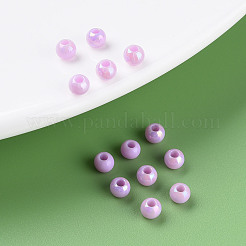 不透明なアクリルビーズ  ABカラー  ラウンド  プラム  4x3.5mm  穴：1.6mm  約6300個/210g&nbsp;LS-MACR-S371-11-I02