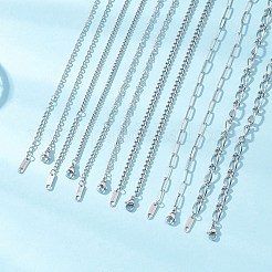 6Pcs 6 Styles 304 Stainless Steel Figaro Chain & Curb Chain & Box Chain & Water Wave Chain & Cable Chain Necklaces Sets for Women&nbsp;NJEW-JN05630