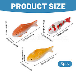 3Pcs 3 Colors Porcelain Fish Display Decoration&nbsp;DJEW-FH0011-48