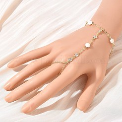 Brass Micro Pave Clear Cubic Zirconia Mittens Bracelets for Women&nbsp;BJEW-C156-02G