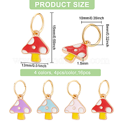Autumn Theme Mushroom Alloy Enamel Charms&nbsp;HJEW-PH01845