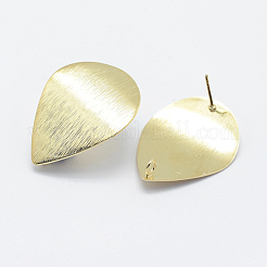 Brass Drawbench Stud Earring Findings&nbsp;KK-F728-15G-NF