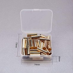 真鍮製チューブビーズ  ライトゴールド  25x8mm  穴：7.5mm  50個/セット&nbsp;PH-KK-O085-02