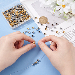 200Pcs 2 Colors 304 Stainless Steel Round Seamed Beads&nbsp;STAS-UN0060-65B