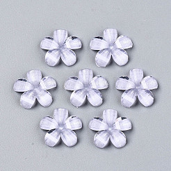 エポキシ樹脂カボション  グリッターパウダー付き  パールカラーの  多面カット  5  - 花びらの花  アザミ  13.5x14x2.5mm&nbsp;CRES-R432-A-04