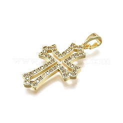 Brass Micro Pave Cubic Zirconia Pendants&nbsp;KK-Z100-33G-02