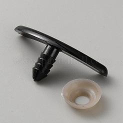 プラスチック人形の工芸品の口  スペーサー付き  人形用DIYクラフト作り  ブラック  12.5x40x17mm&nbsp;DOLL-WH0002-45A-1