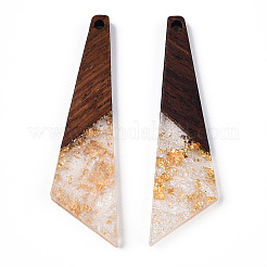 Transparent Resin & Walnut Wood Pendants&nbsp;RESI-N039-70A
