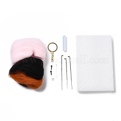 Elegant Woman DIY Keychain Needle Felting Kit&nbsp;DIY-I098-04