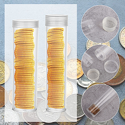 60Pcs 2 Styles Transparent ABS Plastic Coin Storage Tube&nbsp;AJEW-OC0004-67