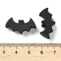 プリントウッドビーズ  ハロウィンテーマビーズ  ブラック  バット  12.5x24.5x6mm  穴：2mm&nbsp;WOOD-Z002-15E